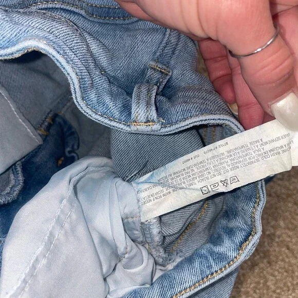 YMI jeans Dream authentic denim wide leg raw hem distressed SZ 3 26" pants - Picture 6 of 8